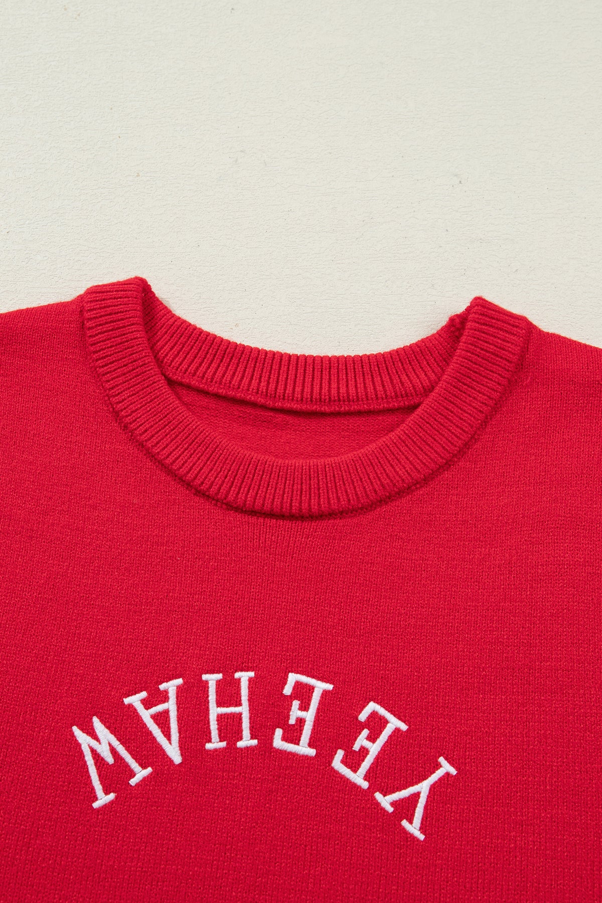 KaleaBoutique Stylish YEEHAW Embroidered Letter Loose Short Sleeve Sweater - KaleaBoutique.com