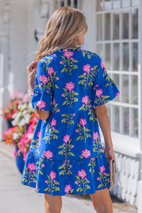 KaleaBoutique Comfortable V Neck Short Sleeve Loose Flower Dress - KaleaBoutique.com