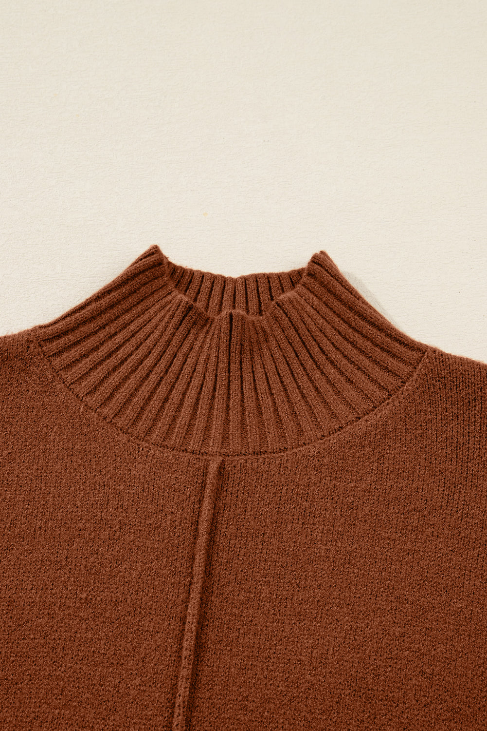 KaleaBoutique Stylish Ribbed High Neck Front Pockets Center Seam Shift Sweater Dress - KaleaBoutique.com