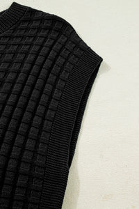 KaleaBoutique Comfortable Solid Color Round Neck Textured Short Sleeve Sweater - KaleaBoutique.com