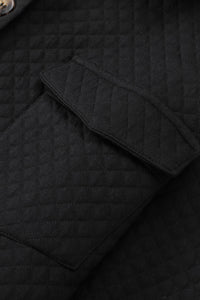 Retro Quilted Flap Pocket Button Shacket - KaleaBoutique.com