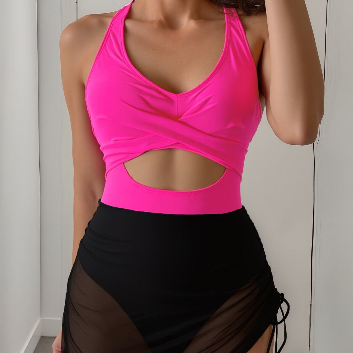 Asymmetrical Hemline One-piece Swimsuit - KaleaBoutique.com