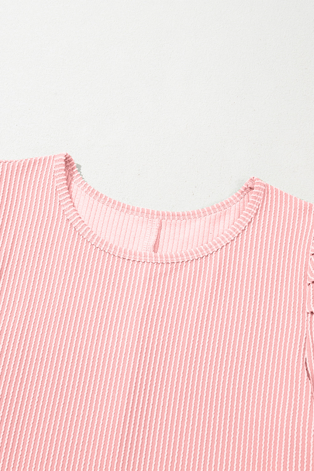 Corded Knit Crew Neck Puff Sleeve Shift Mini Dress - KaleaBoutique.com