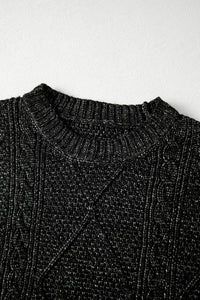 KaleaBoutique Stylish Cable Knit Drop Shoulder Loose Fit Sweater Dress - KaleaBoutique.com