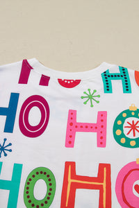 KaleaBoutique Stylish Ho Ho Ho Christmas Fashion Print 2pcs Lounge Short Set - KaleaBoutique.com