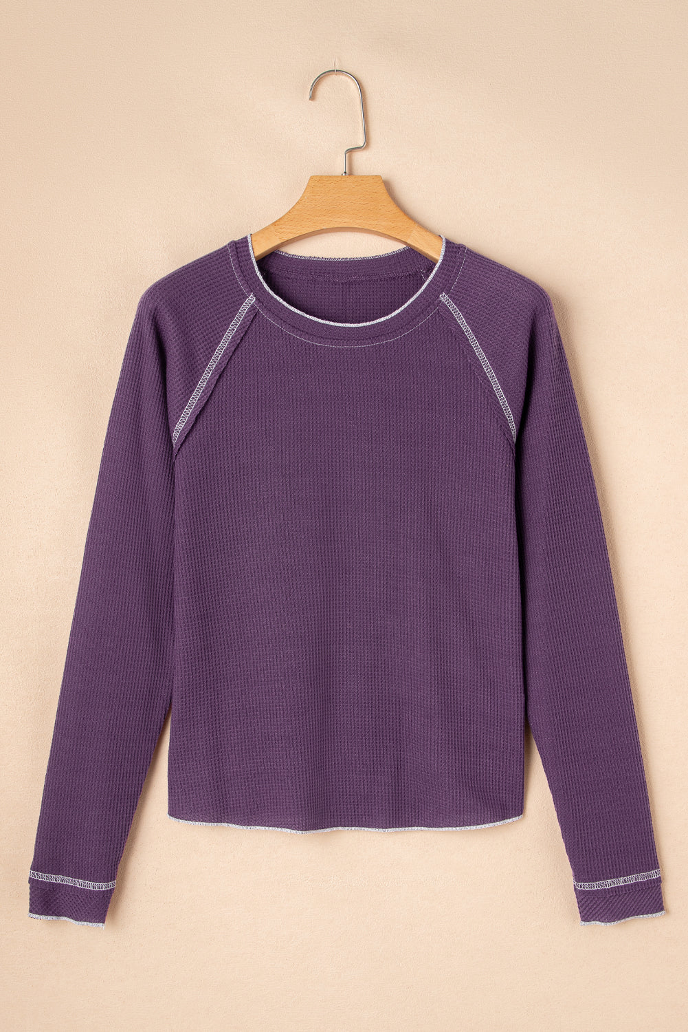 KaleaBoutique Stylish Textured Round Neck Long Sleeve Top - KaleaBoutique.com