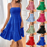 Women's Square-Neck Smocked Tiered Mini Dress - KaleaBoutique.com