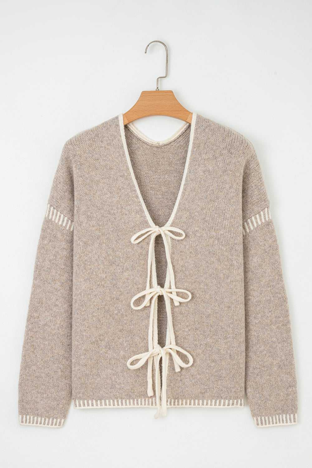 KaleaBoutique Comfortable Tied Front Drop Shoulder Chunky Casual Cardigan - KaleaBoutique.com