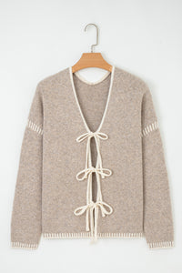 KaleaBoutique Comfortable Tied Front Drop Shoulder Chunky Casual Cardigan - KaleaBoutique.com