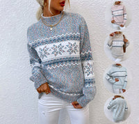 Women's Snowflake Mock-Neck Pullover Sweater - KaleaBoutique.com