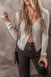Slim Fit Buttoned V Neck Knit Cardigan - KaleaBoutique.com