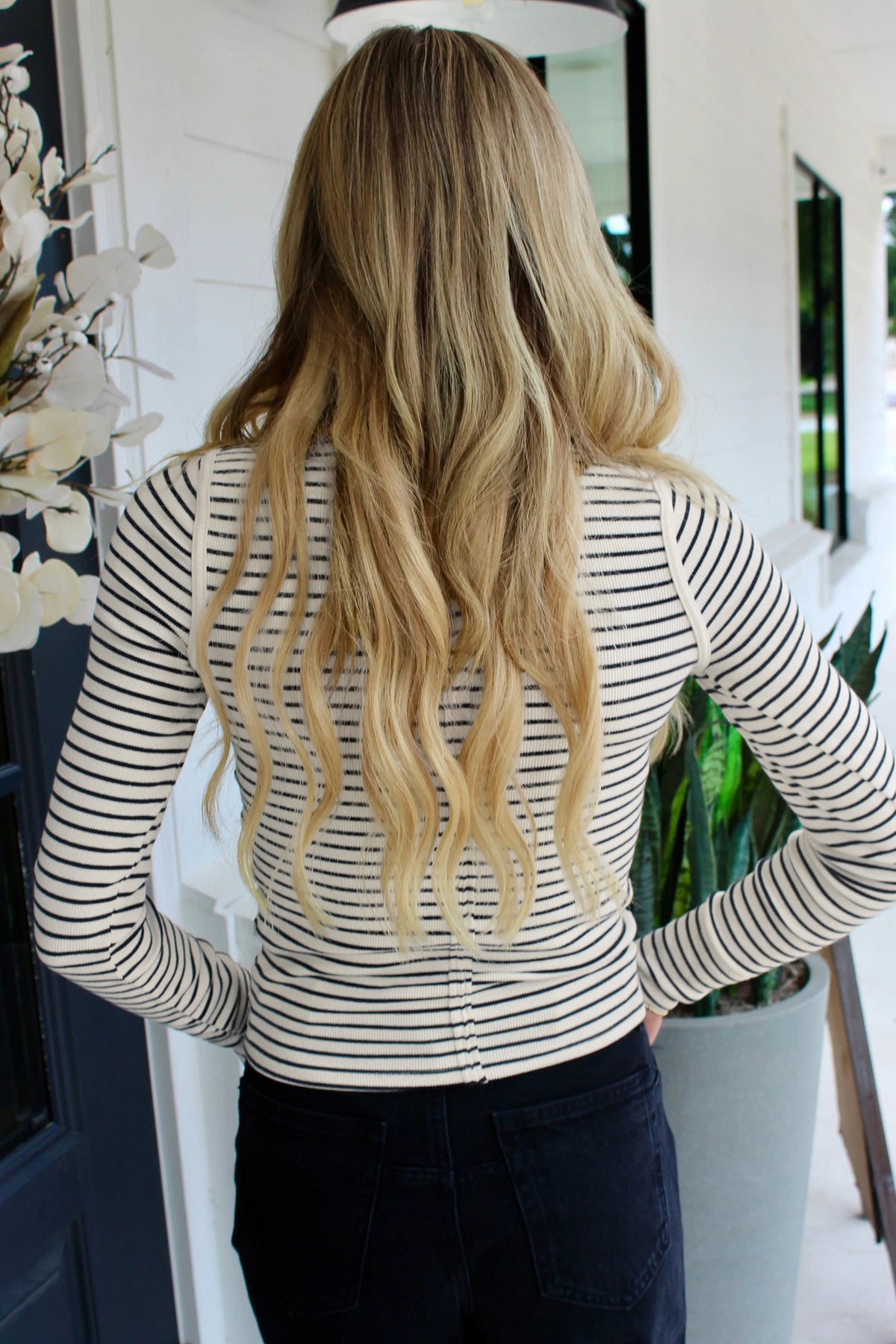 KaleaBoutique Stylish Comfortable Ribbed Knit Half Button Long Sleeve Slim Top - KaleaBoutique.com