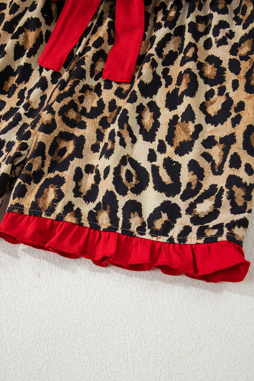 KaleaBoutique Stylish Retro Plaid Leopard Print Patchwork Long Sleeve Shorts Pajama Set - KaleaBoutique.com