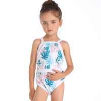 Women or Girls Matching Floral High-Neck One-Piece Swimsuits - KaleaBoutique.com