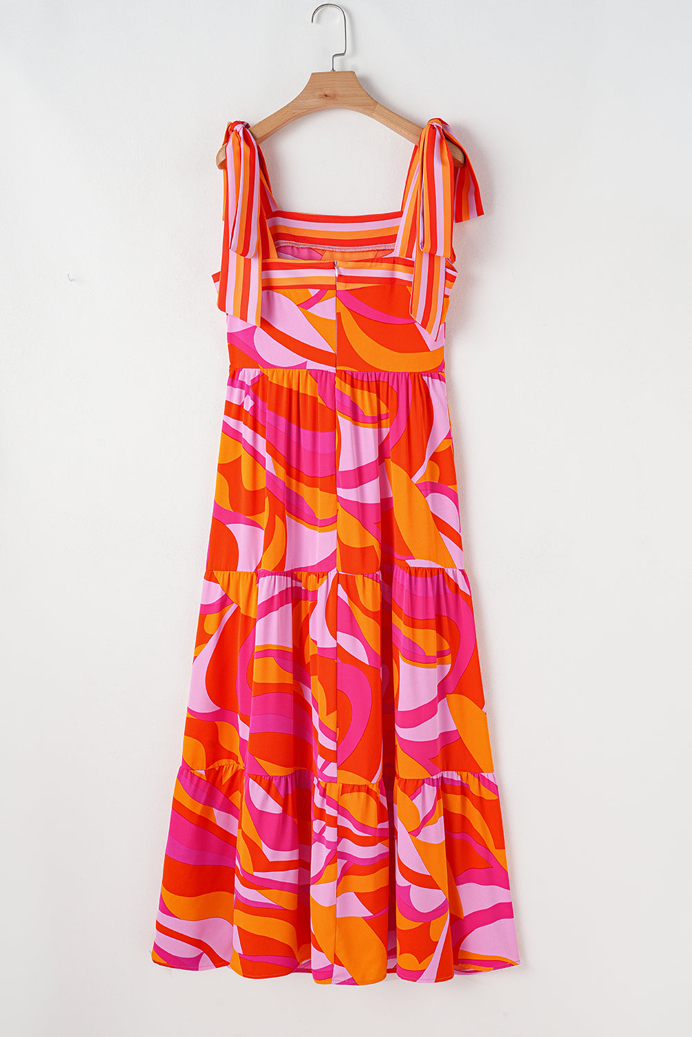 KaleaBoutique Stylish Abstract Print Knotted Shoulder High Waist Maxi Dress - KaleaBoutique.com