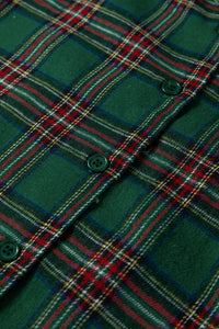 KaleaBoutique Comfortable Plaid Contrast Patched Christmas Holiday Long Sleeve Shirt and Short 2pcs Pajama Set - KaleaBoutique.com