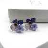 10K Gold Plated Purple Flower Stud Earrings, Amethyst Cluster Wedding Floral Studs, Bridal or Bridesmaid Lilac Stud Earrings - KaleaBoutique.com