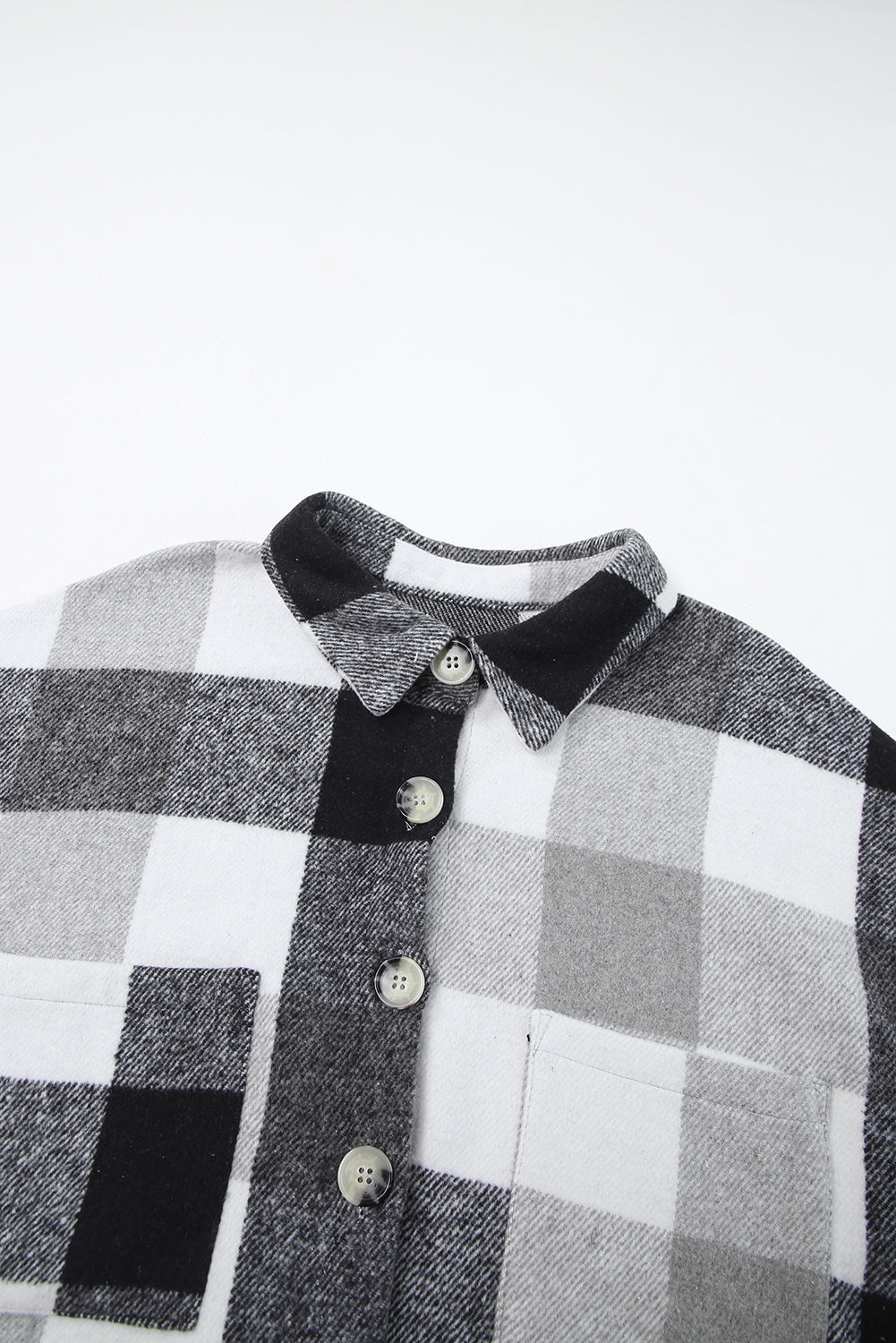 Plus Size Checkered Button-Up Shacket - KaleaBoutique.com