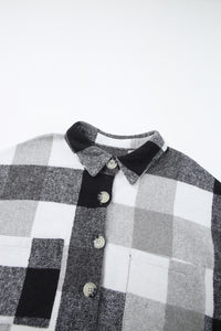 Plus Size Checkered Button-Up Shacket - KaleaBoutique.com