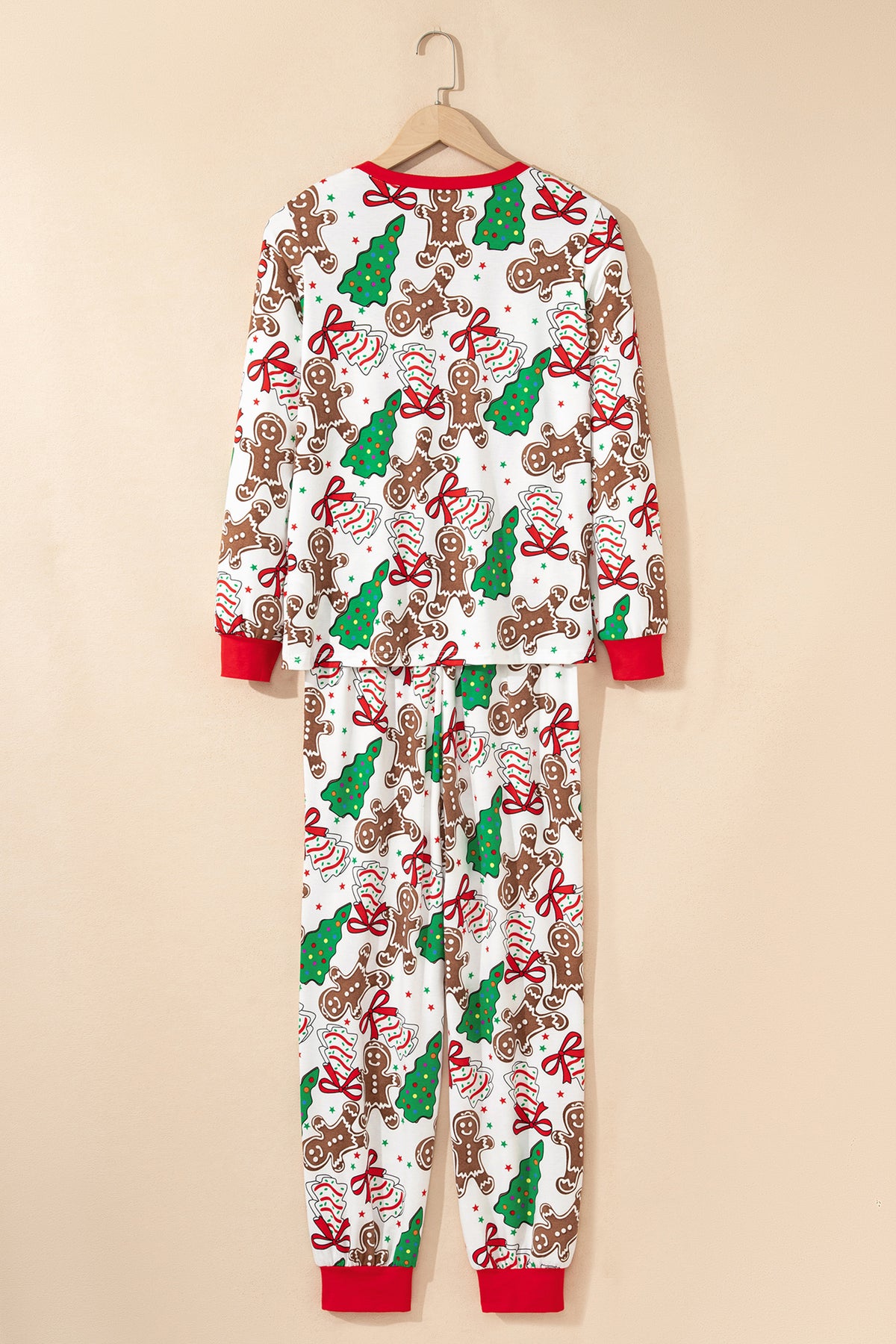 KaleaBoutique Stylish Christmas Pattern Button V Neck Pullover Drawstring Pants 2pcs Lounge Set - KaleaBoutique.com