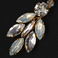 Opal Style Crystal Earrings, Bridal Rhinestone Gem Earrings, Wedding Dangle Gem Wire Earrings - KaleaBoutique.com