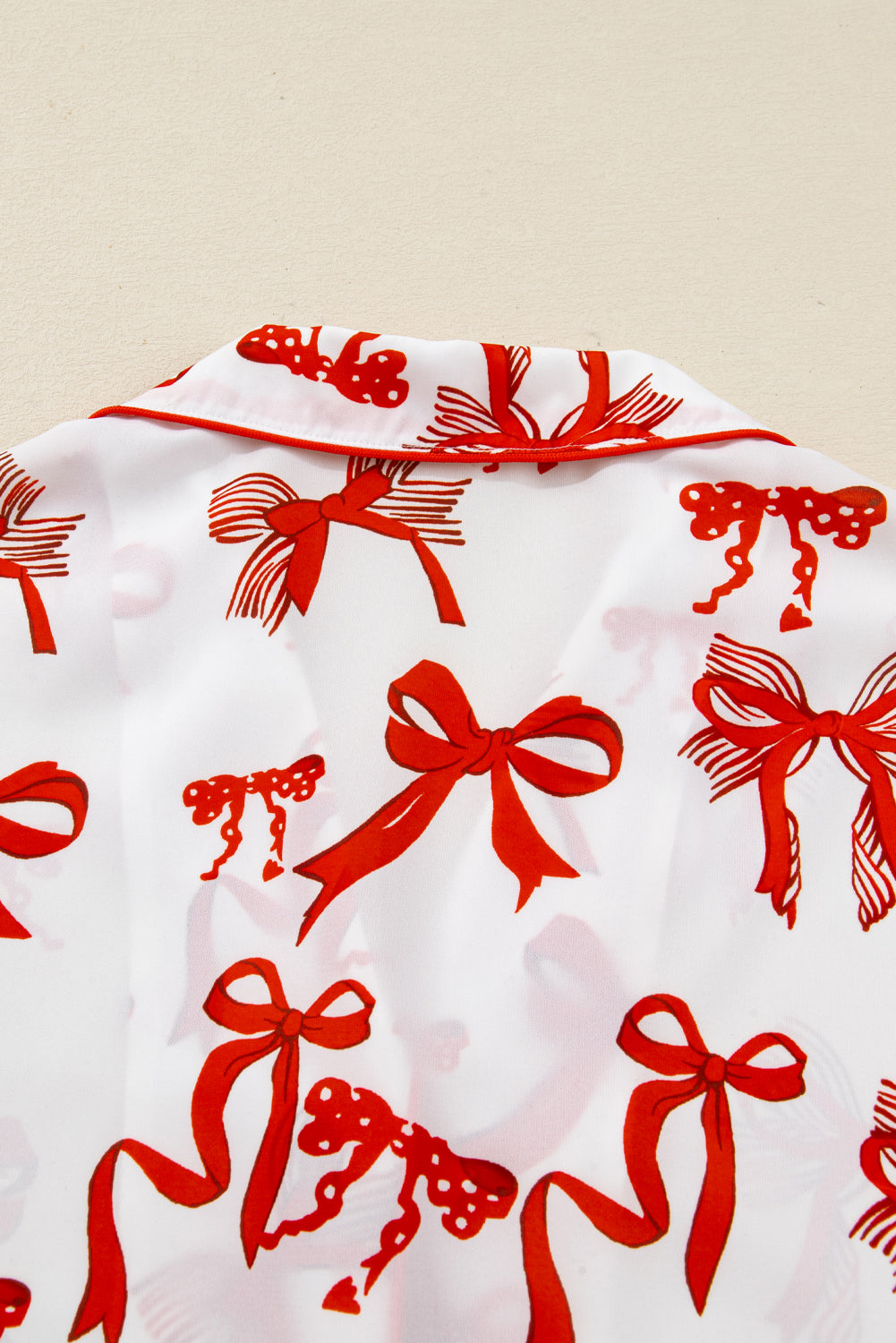 KaleaBoutique Stylish Christmas Bow Print Long 2pcs Pajama Set - KaleaBoutique.com