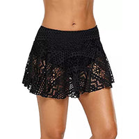 Women's Crochet Style Lace Overlay Swim Skirt Bottoms - KaleaBoutique.com