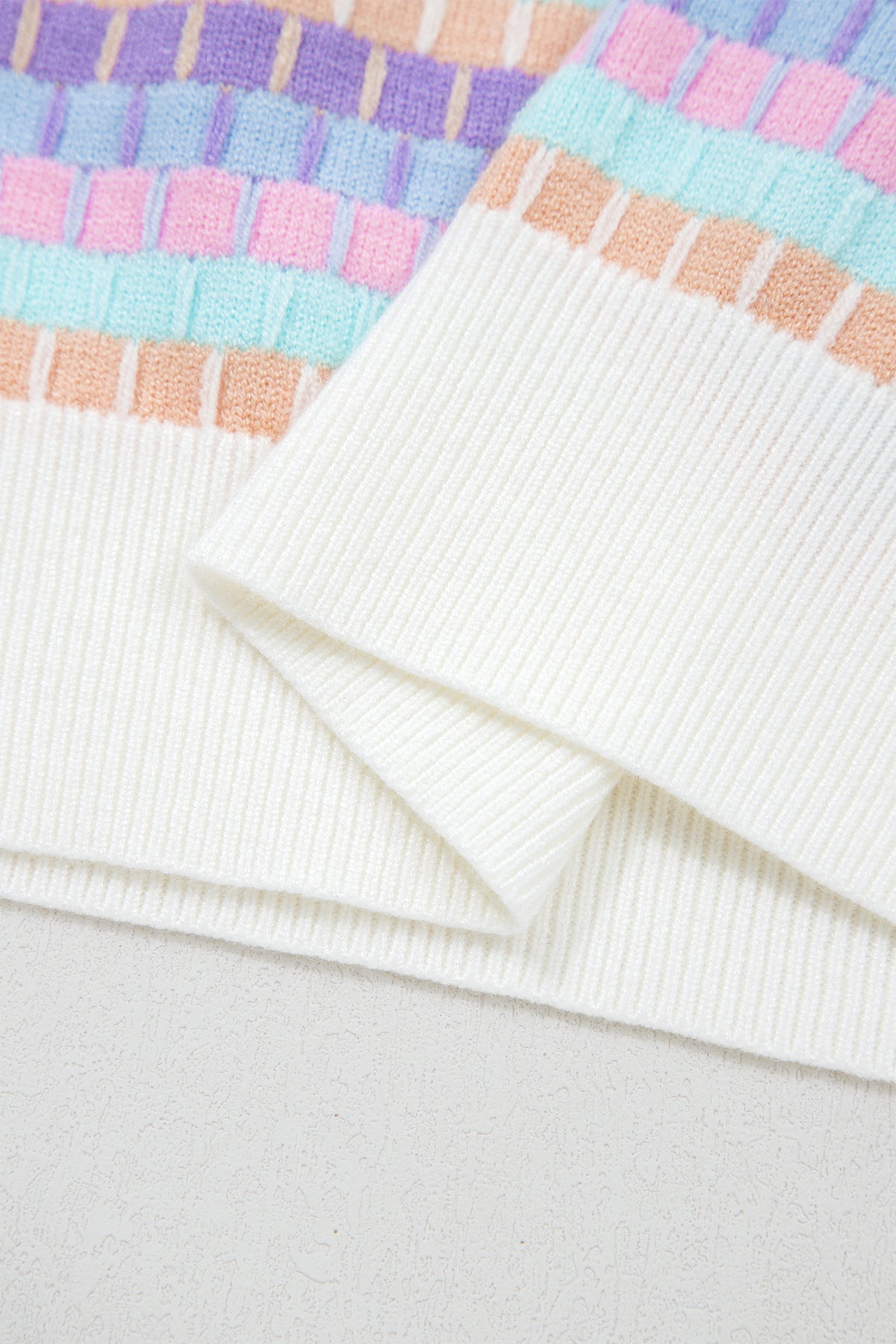 KaleaBoutique Comfortable Abstract Striped Knit Short Sleeve Sweater - KaleaBoutique.com