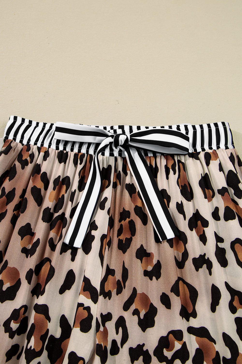 KaleaBoutique Stylish Dearlove Leopard Print Colorblock Striped Edge Shirt and Pants Pajama Set - KaleaBoutique.com