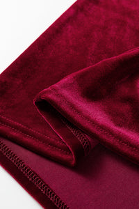 KaleaBoutique Stylish Asymmetric Button Keyhole Neck Long Sleeve Velvet Blouse - KaleaBoutique.com