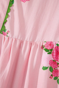 KaleaBoutique Comfortable Notched Neck Flutter Short Sleeve Floral Print Maxi Dress - KaleaBoutique.com
