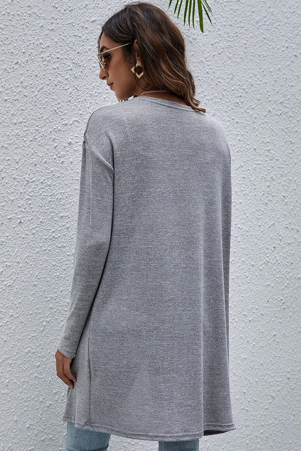 High Rise Solid Color Open Front Lightweight Cardigan - KaleaBoutique.com