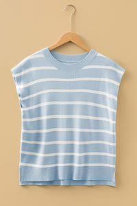 KaleaBoutique Stylish Side Slits Crewneck Short Sleeve Sweater Tee - KaleaBoutique.com