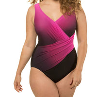 Women's Ombre Wrap-Front One-Piece Swimsuit by Kalea Boutique - KaleaBoutique.com