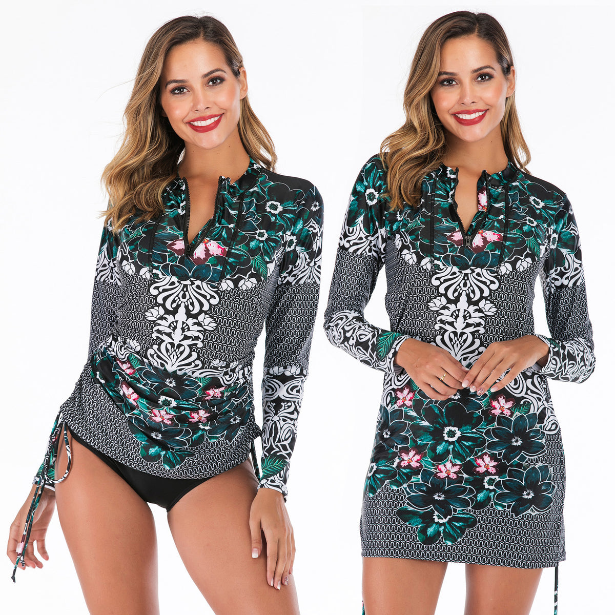 Onyx Long Sleeve One Piece Swimsuit - KaleaBoutique.com