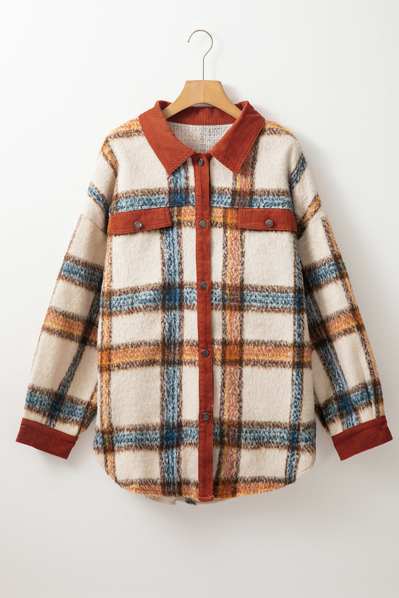 KaleaBoutique Plus Size Plaid Print Collared Buttoned Jacket - KaleaBoutique.com