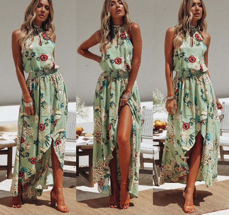 Beach Flowers Print Dress Bohemian Style Long Dress Summer - KaleaBoutique.com