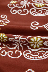 Floral Print Belted Striped Trim Tiered Maxi Dress - KaleaBoutique.com