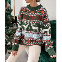 Women's Reindeer Fair Isle Christmas Pullover Sweater - KaleaBoutique.com