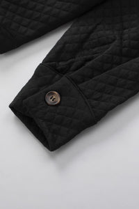 Retro Quilted Flap Pocket Button Shacket - KaleaBoutique.com