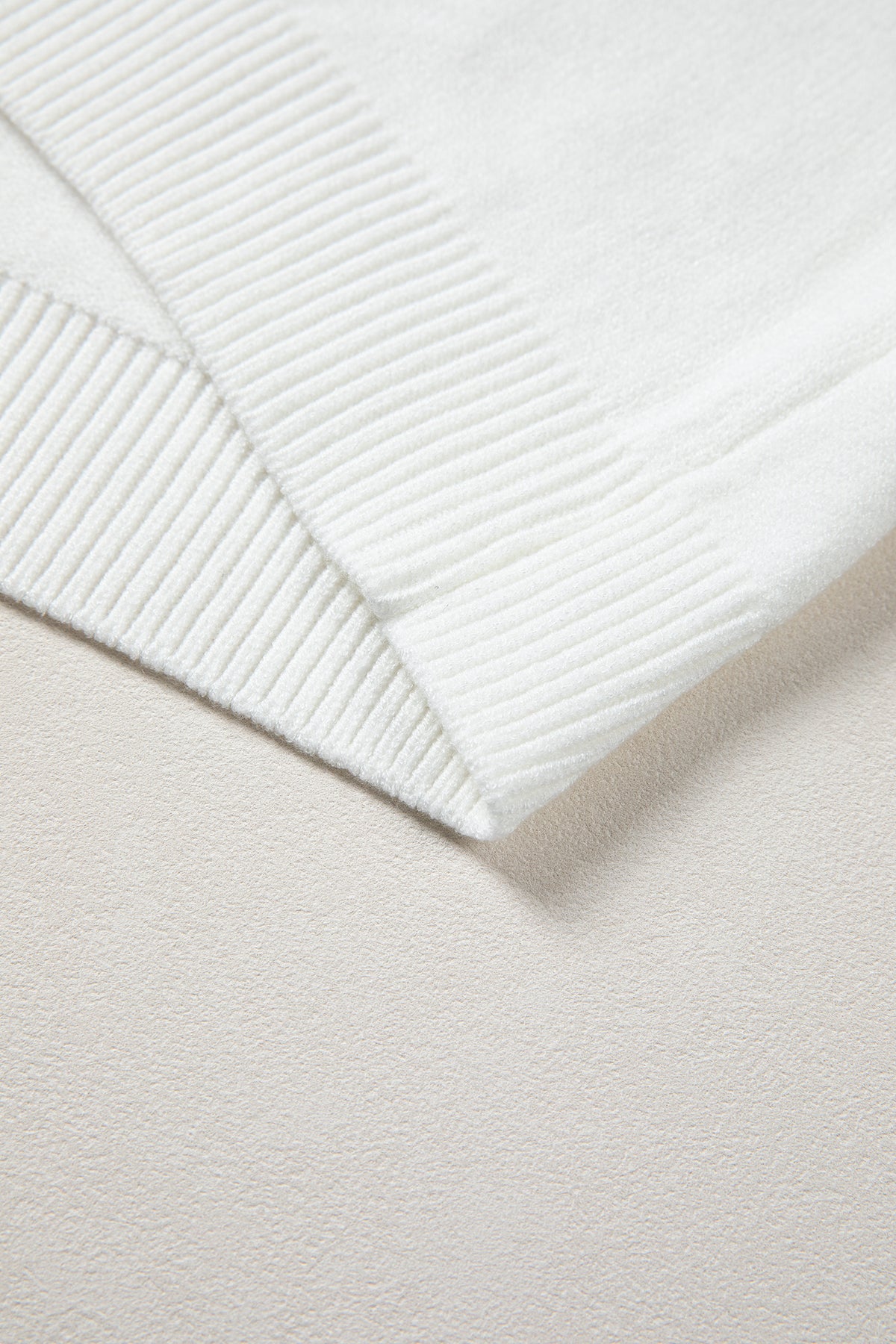 KaleaBoutique Stylish Corded Horseshoes Ribbed Trim Mock Neck Short Sleeve Sweater - KaleaBoutique.com