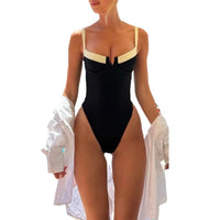 Women Notched-Neck Tie-Back One-Piece Swimsuit - KaleaBoutique.com