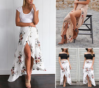 Women's Floral Tie-Waist Asymmetric Wrap Maxi Skirt - KaleaBoutique.com