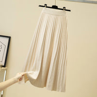 Women's Pleated Knit A-Lined Flared Midi Skirt - KaleaBoutique.com