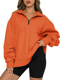 Women's Half-Zip Drop-Shoulder Pullover Sweatshirt - KaleaBoutique.com