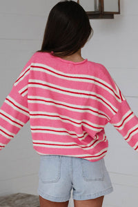 KaleaBoutique Comfortable Striped Drop Shoulder Button Cardigan - KaleaBoutique.com