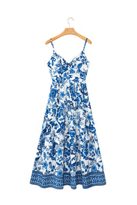 KaleaBoutique Stylish Twisted Bust Spaghetti Straps Backless Floral Maxi Dress - KaleaBoutique.com