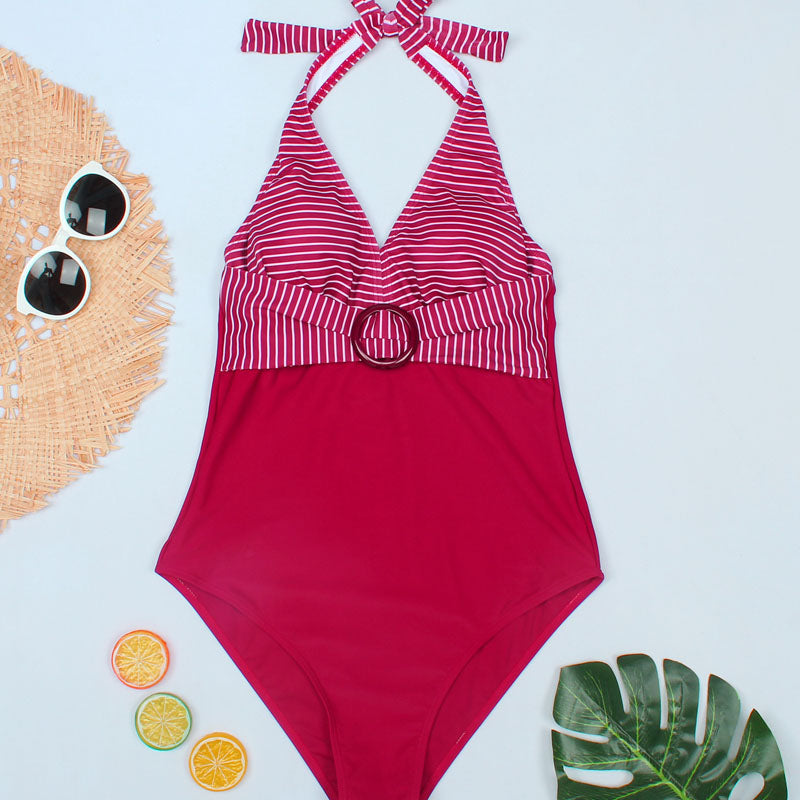 KaleaBoutique Women's Striped Nylon One-Piece Swimsuit - KaleaBoutique.com