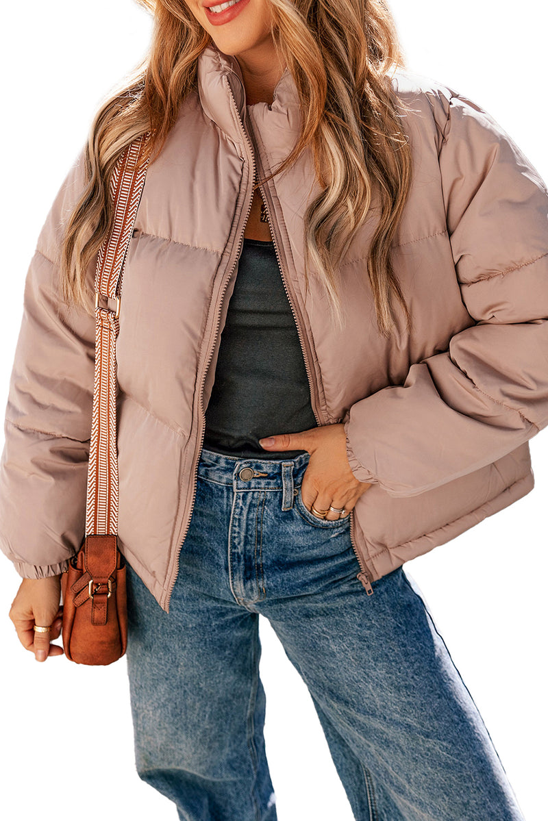 KaleaBoutique Full Zipper Quilted Puffer Jacket - KaleaBoutique.com
