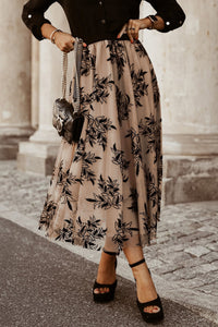 KaleaBoutique Floral Leaves Embroidered High Waist Maxi Skirt - KaleaBoutique.com